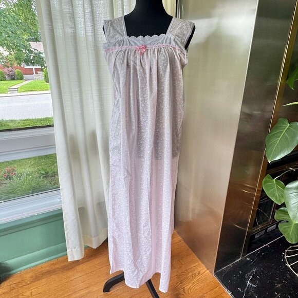 Vintage 1980s lingerie set, pink pastel, negligee & peignoir, long - Picture 3 of 10